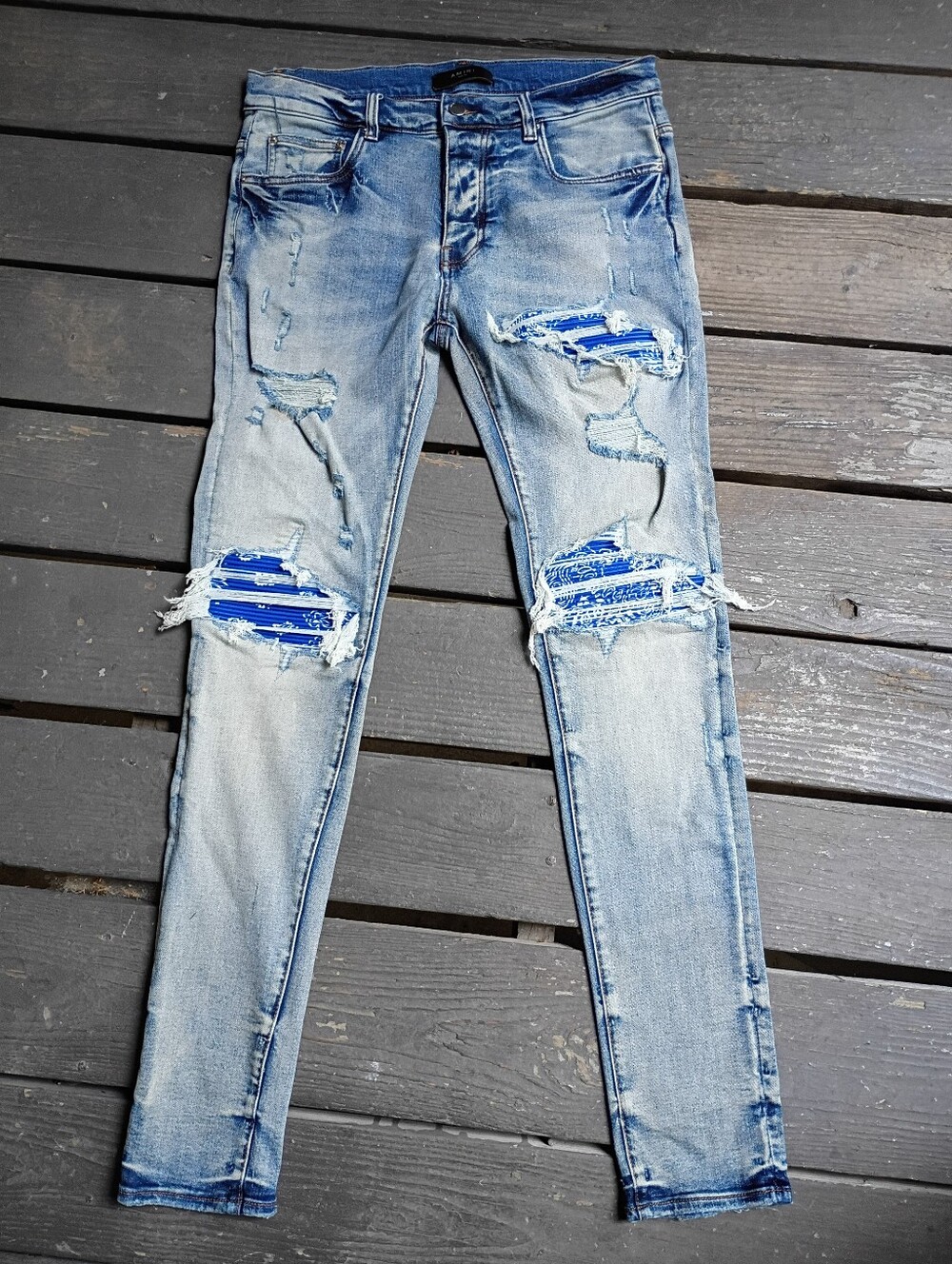 Amiri Men's Bandana Thrasher Skinny Jeans Size 32